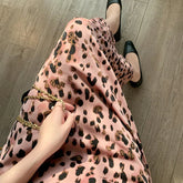 Aiertu - Pink Leopard Print Skirt Sweet Cool Cute Thin Mid-length A-line Skirt Spring/Summer Women Vintage Outerwear Clothing Aiertu