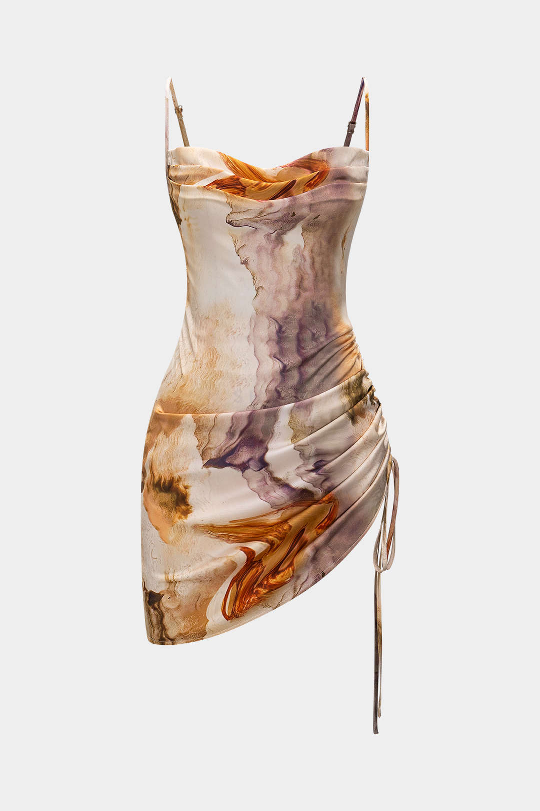 Aiertu Watercolor Print Ruched Sleeveless Mini Dress Aiertu