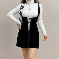 Aiertu - Solid Color Vest Strap Slimming Chest Strap Dress Aiertu