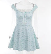 Aiertu - party look snspos Lace Japanese Sweet Lolita Dress Women Bow Pink Kawaii Party Mini Dresses Female Korean Fashion Dresse Summer Aiertu
