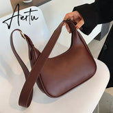 Fashion Shoulder Bags For Women Casual Crossbody Bags For Women Pu Leather Solid Color Simple Handbags Women'S Bag Aiertu
