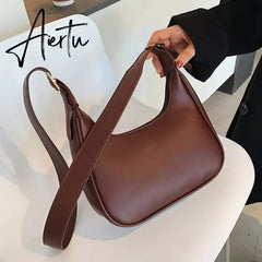 Fashion Shoulder Bags For Women Casual Crossbody Bags For Women Pu Leather Solid Color Simple Handbags Women'S Bag Aiertu