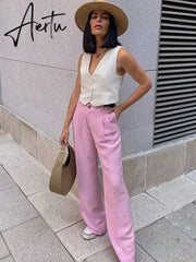 Fashion Single Breasted Sleeveless Cropped Vest Casual V-neck Pocket Short Vests Women Summer Simple Streetwear Coat Tops Aiertu