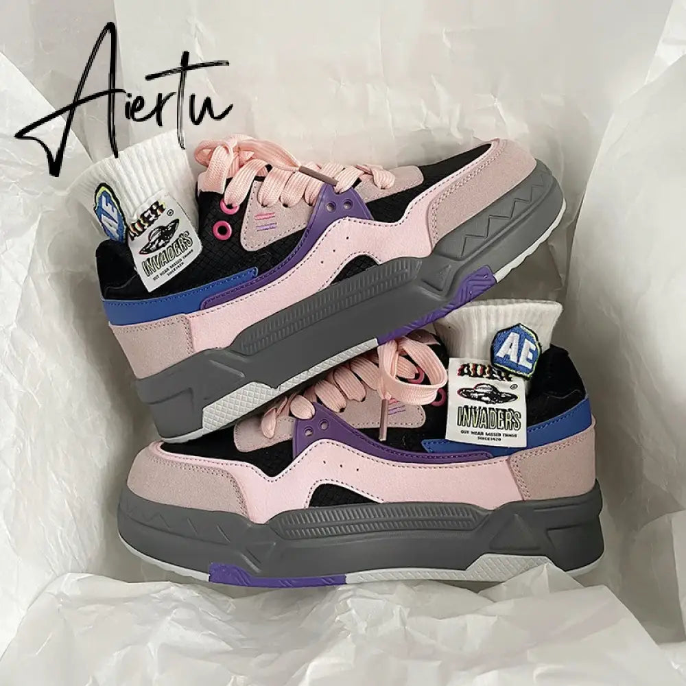 Fashion Summer Women Sneakers All-match Mixed Color Men Running Sports Shoes Platform Rock Casual Ladies Breathable Shoes Aiertu