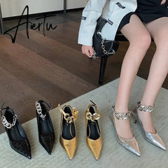 Fashion Women Pumps Shoes Spring Autumn New Female Pointed Toe Thin Heels Sandals Casual Shoes Ladies Low Heels Pumps Aiertu