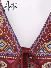 Aiertu Fashion Y2K Embroidery Women Waistcoats Vintage V Neck Sleeveless Tassels Hem Tied Front Slim Vest Summer Female Thin Crop Top Aiertu