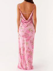 Aiertu - Women s Floral Print Spaghetti Strap Maxi Dress with Sleeveless Open Back Design for Summer Beach Parties and Events Aiertu