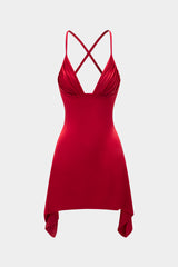 Aiertu -Slip Sleeveless Ruched Mini Dress aiertu