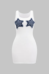 Aiertu Patchwork Sleeveless Tank Mini Dress Aiertu