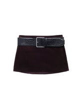 Aiertu - Women Fashion With Belt Wine Red Side Zipper Mini Skirt Vintage High Waist Female Chic Lady Skirts Aiertu