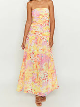 Aiertu - Women s Floral Print Maxi Dress Sleeveless V-Neck Empire Waist Summer Dress with Ruffle Hem and Adjustable Straps Aiertu