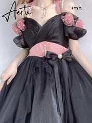 Flower Wedding Lolita Dress Light Gradient Blue Rose Fairy Princess Kawaii Sweet Elegant Lolitas Tea Party Dresses Victorian Aiertu