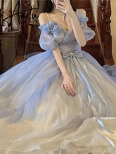 Flower Wedding Lolita Dress Light Gradient Blue Rose Fairy Princess Kawaii Sweet Elegant Lolitas Tea Party Dresses Victorian Aiertu