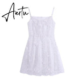 French Fairy Dress Women Elegant Sleeveless Chiffon Mini Dress Casual Floral Print Korean Kawaii Summer Dress Women Aiertu