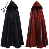Halloween Party Cosplay Woman Men Adult Long Hero Witchcraft Witchcraft Robe Hood Cloak Cosplay Satin Red Medieval Cloak Aiertu