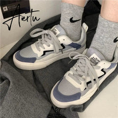 Harajuku Casual Woman Shoes Korean Style Vintage Lace Up Sneakers Mesh Flats Tennis Female Fashion Canvas Sports Shoe Aiertu