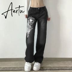 Harajuku Grunge Vintage Low Waisted Cargo Pants Y2K Aesthetics Indie Women Jeans Pockets Korean Streetwear Retro Trousers Aiertu
