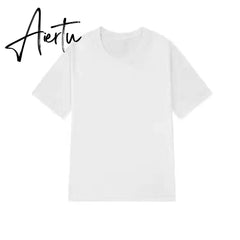 Harajuku Shirts Cherry Embroidery Woman Tshirts Y2k Aesthetic Streetwear Casual Short Sleeve T Shirt for Women Ladies Top Korean Aiertu