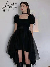 Harajuku Y2k Cyber Alt Dress E Girl Ruffle Hepburn Kawaii Ropa Fairycore Irregular Black Gothic Dresses Emo Mini Lolita Vestidos Aiertu
