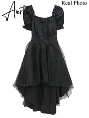 Harajuku Y2k Cyber Alt Dress E Girl Ruffle Hepburn Kawaii Ropa Fairycore Irregular Black Gothic Dresses Emo Mini Lolita Vestidos Aiertu
