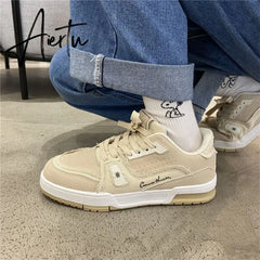 Harajuku Y2k Platform Shoes Women Canvas Korean Fashion Lace Up Sneakers Female Sports Comfortable Shoe Casual Flats Aiertu