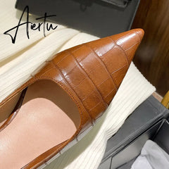 High Heels Sexy Women Spring New PU Leather Pointed Wine Cup Heel Dress Party Pumps Black Shoes for Women Plus Size 42 43 Aiertu