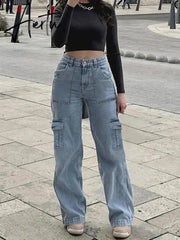 High Waist Sexy Jeans Women Clothing Vintage Aesthetics Fashion 90s Casual Baggy Denim Y2K Streetwear Wide Leg Straight Trousers Aiertu