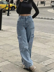 High Waist Sexy Jeans Women Clothing Vintage Aesthetics Fashion 90s Casual Baggy Denim Y2K Streetwear Wide Leg Straight Trousers Aiertu