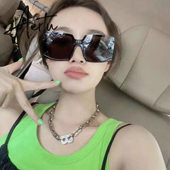 Hiphop Gold Color Metal Big Letter B Earrings Bracelets for Women Wide Thick Link Chain Bracelets Choker Necklace Jewelry Gift Aiertu