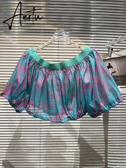 Hit Color Shirts For Women Slash Neck Short Sleeve Casual Pullover Summer Blouse Female Fashion Clothing New Aiertu