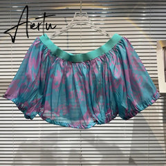 Hit Color Shirts For Women Slash Neck Short Sleeve Casual Pullover Summer Blouse Female Fashion Clothing New Aiertu