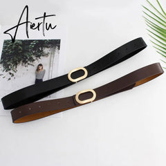 Hot Ladies Adjustable Thin Belts for Women Fashion Luxury Brand Designer Style Skinny Coat Jacket Dress Jeans Waist Belt Female Aiertu