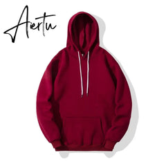 Hot Spring Autumn Fashion Brand Women and Men's Hoodies Male Casual Hoodies Sweatshirts Men Solid Color Hoodies Sweatshirt Tops Aiertu