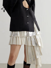 Irregular Hem Pleated Skirts For Women Hihg Waist Temperament A Line Elegant Skirt Female Fashion Style Clothing Aiertu