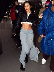 Irregular Ripped Denim Long Skirts y2k Chic Cutout Grunge 2000s Jeans Midi Skirts Women Casual Streetwear Fashion Korean Aiertu