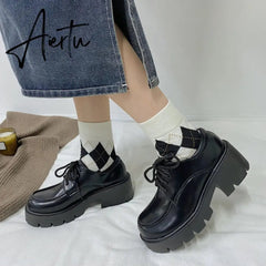 Japanese School Uniform Jk Student Shoes Girls Women Kawaii Lolita Soft Sister Round Toe Platform low Heel shoes Mary Jane Shoes Aiertu