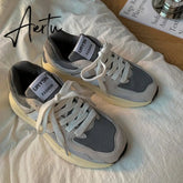 Korean Style Platform Sneakers Women Casual Sport Dad Shoes Running Shoes Comfortabl Flats Ladies vintage Vulcanize Shoe Aiertu