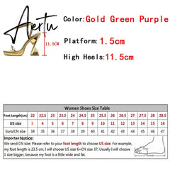 Ladies Elegant Purple Strange High Heels Waterproof Platform Sandals For Women Design Summer Party Dress Chunky Shoes Aiertu