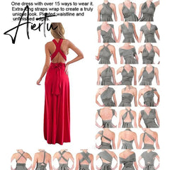Ladies Sexy Women Maxi Club Dress Bandage Long Party Multiway Swing Dress Convertible Infinity Robe Bridesmaids Boho Women Dress Aiertu