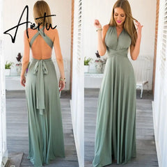 Ladies Sexy Women Maxi Club Dress Bandage Long Party Multiway Swing Dress Convertible Infinity Robe Bridesmaids Boho Women Dress Aiertu