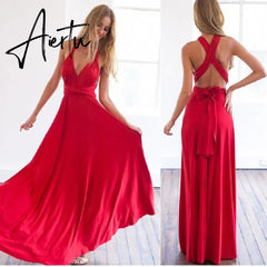 Ladies Sexy Women Maxi Club Dress Bandage Long Party Multiway Swing Dress Convertible Infinity Robe Bridesmaids Boho Women Dress Aiertu