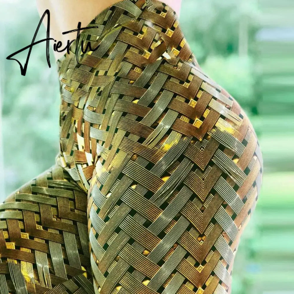 Leggings Women New Hot Sales Irenweave Leggings Weaving Printed Tie Women Fitness Leggins Workout Scrunch Booty Leggins Mujer Aiertu