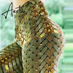 Leggings Women New Hot Sales Irenweave Leggings Weaving Printed Tie Women Fitness Leggins Workout Scrunch Booty Leggins Mujer Aiertu
