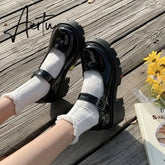 Lolita Shoes Women Japanese Shoes Women Vintage Girls Students Uniform High Heel Platform Shoes Cosplay Plus Size Aiertu