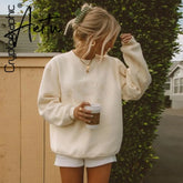 Long Sleeve Top Oversized Sweatshirts Women Grunge Aesthetic Clothes Streetwear Fall Winter Pullover Sweatshirt Aiertu