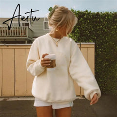 Long Sleeve Top Oversized Sweatshirts Women Grunge Aesthetic Clothes Streetwear Fall Winter Pullover Sweatshirt Aiertu