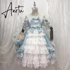 Lovely Lace Pink Bow Lolita Daily Sp Girl Lolitas Dress Kawaii Vestido Kawai Sweet Girl Tea Party Cos Lolita Clothes Victorian Aiertu