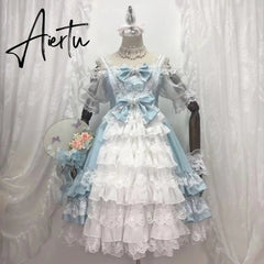 Lovely Lace Pink Bow Lolita Daily Sp Girl Lolitas Dress Kawaii Vestido Kawai Sweet Girl Tea Party Cos Lolita Clothes Victorian Aiertu