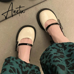 Mary Janes Platform Shoes Summer Buckle Bow Round Toe Sweet Casual Shoes Lolita Hollow Fairy Elegant Sandals Woman Shoes Aiertu