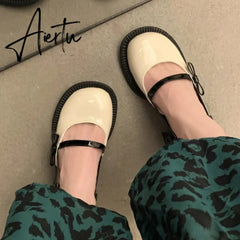 Mary Janes Platform Shoes Summer Buckle Bow Round Toe Sweet Casual Shoes Lolita Hollow Fairy Elegant Sandals Woman Shoes Aiertu